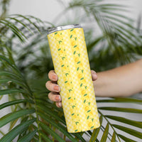 Hawaii Lemon Palaka Skinny Tumbler Striped Stylized LT01 - Polynesian Pride