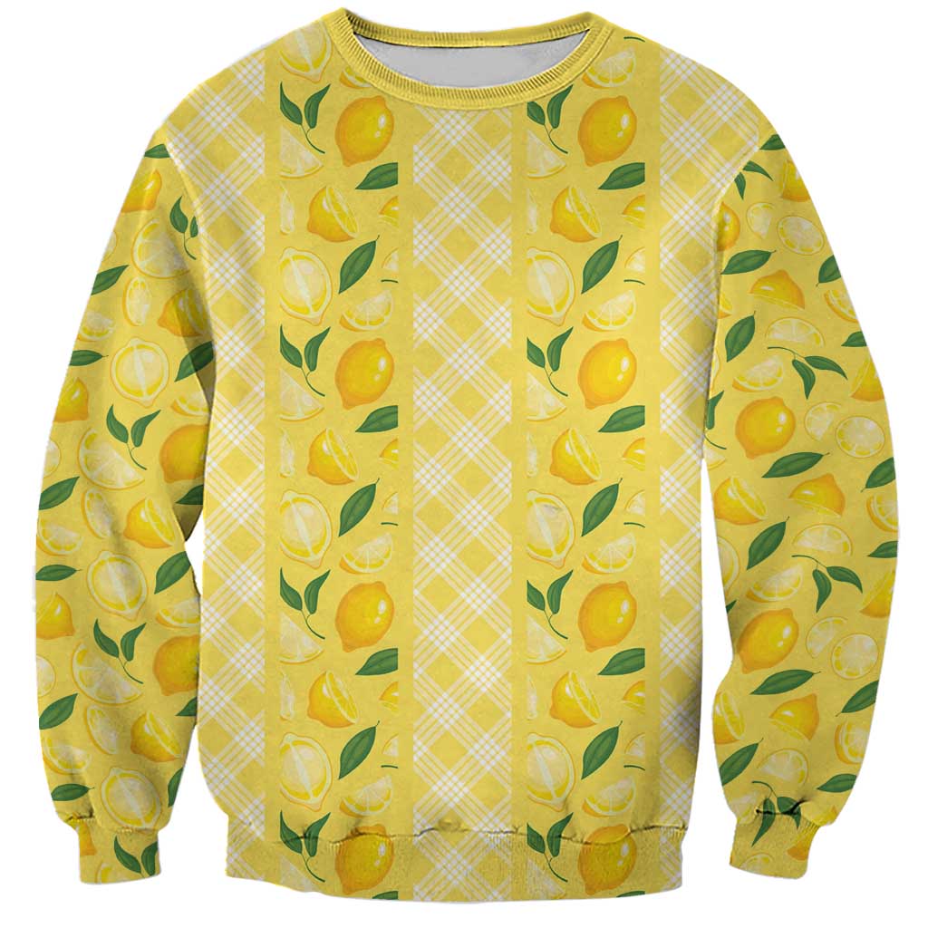 Hawaii Lemon Palaka Sweatshirt Striped Stylized LT01 Unisex Yellow - Polynesian Pride