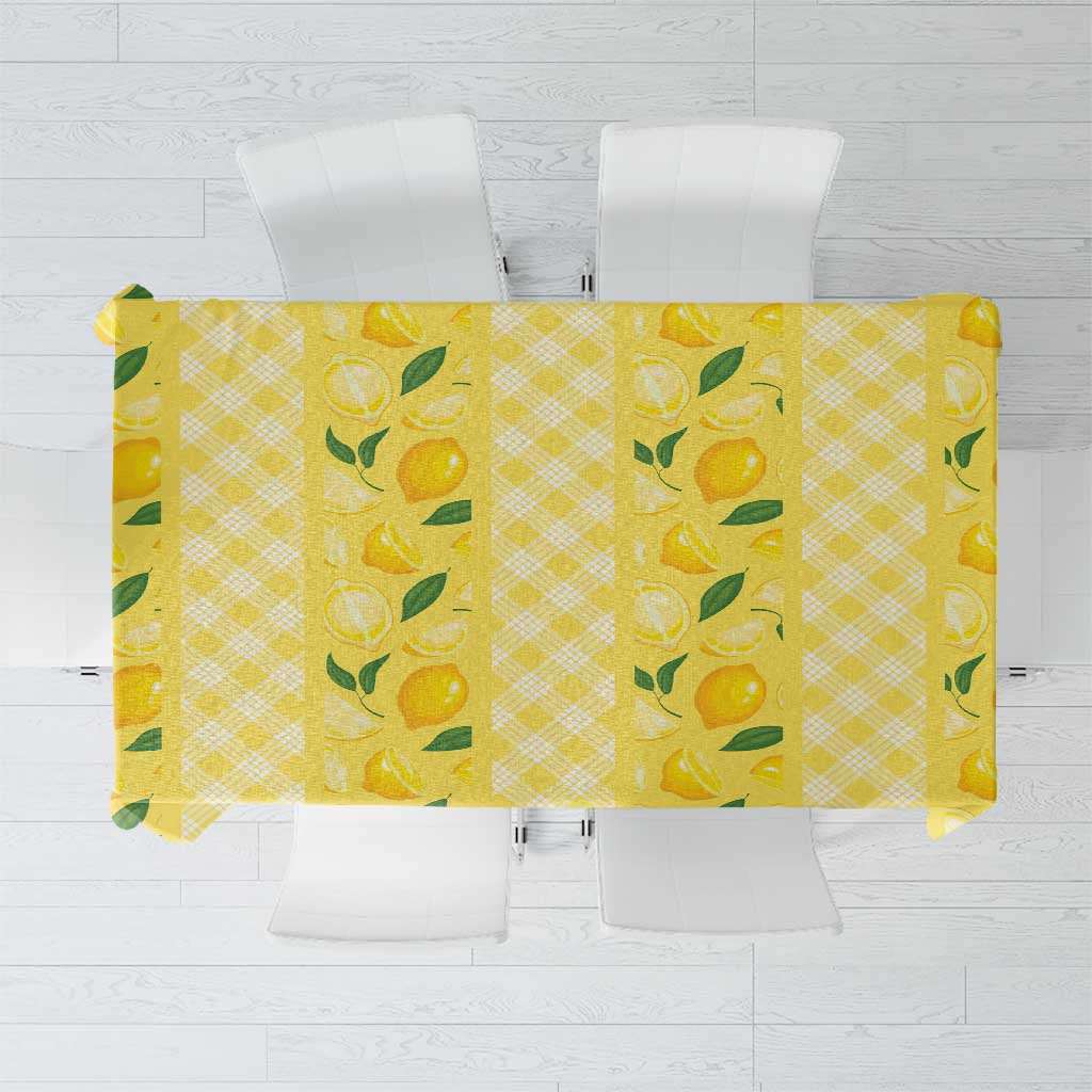 Hawaii Lemon Palaka Tablecloth Striped Stylized LT01 Yellow - Polynesian Pride