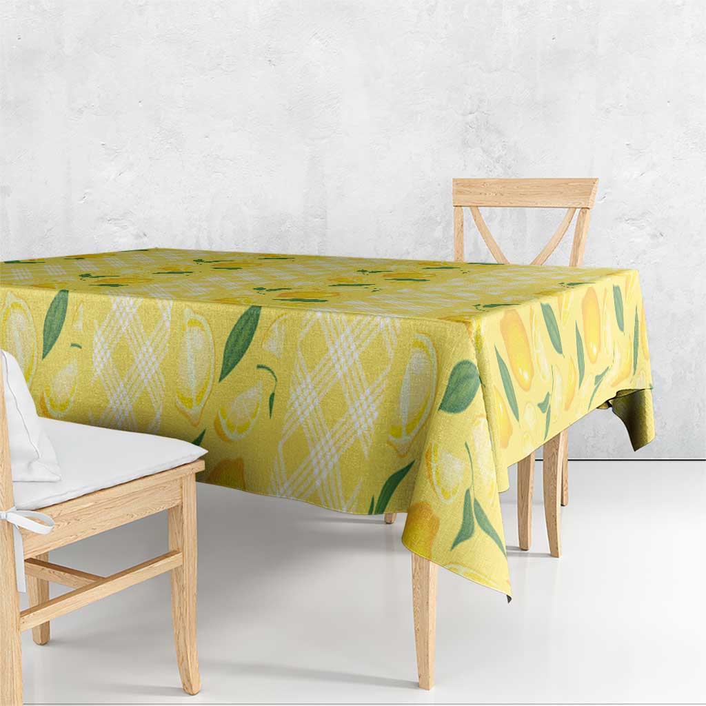 Hawaii Lemon Palaka Tablecloth Striped Stylized LT01 - Polynesian Pride