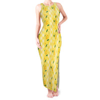 Hawaii Lemon Palaka Tank Maxi Dress Striped Stylized