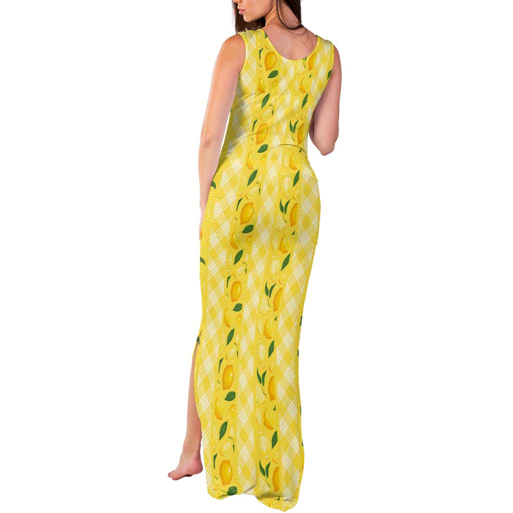 Hawaii Lemon Palaka Tank Maxi Dress Striped Stylized