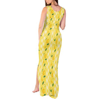 Hawaii Lemon Palaka Tank Maxi Dress Striped Stylized