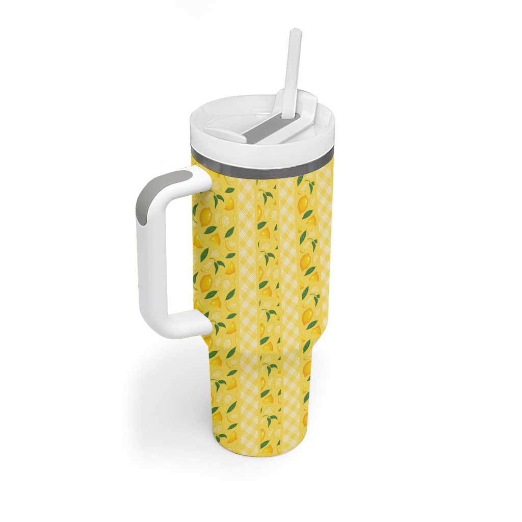 Hawaii Lemon Palaka Tumbler With Handle Striped Stylized LT01 - Polynesian Pride