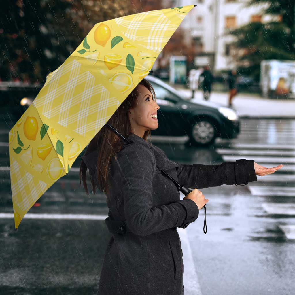 Hawaii Lemon Palaka Umbrella Striped Stylized