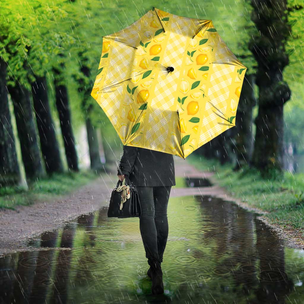 Hawaii Lemon Palaka Umbrella Striped Stylized