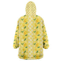 Hawaii Lemon Palaka Wearable Blanket Hoodie Striped Stylized