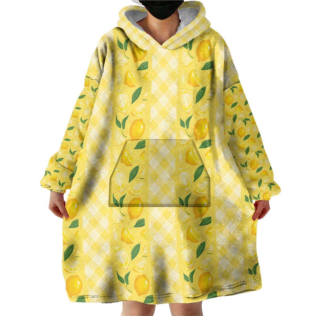 Hawaii Lemon Palaka Wearable Blanket Hoodie Striped Stylized