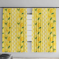 Hawaii Lemon Palaka Window Curtain Striped Stylized LT01 With Hooks Yellow - Polynesian Pride