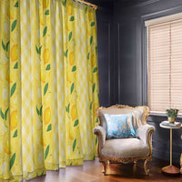 Hawaii Lemon Palaka Window Curtain Striped Stylized LT01 - Polynesian Pride