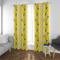 Hawaii Lemon Palaka Window Curtain Striped Stylized LT01 With Grommets Yellow - Polynesian Pride