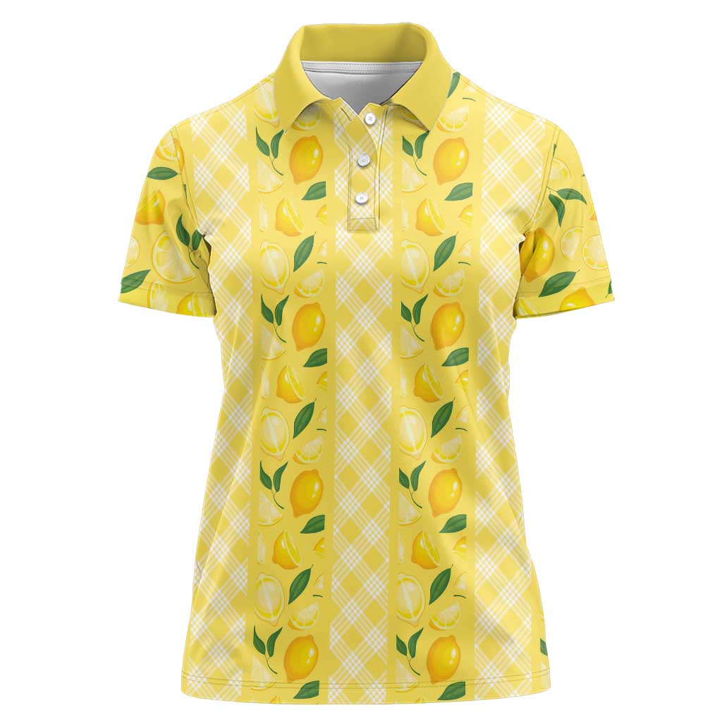 Hawaii Lemon Palaka Women Polo Shirt Striped Stylized LT01 Female Yellow - Polynesian Pride