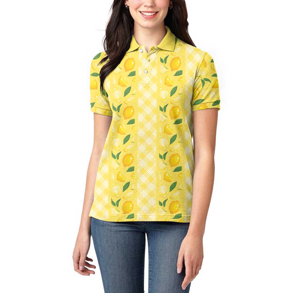 Hawaii Lemon Palaka Women Polo Shirt Striped Stylized LT01 - Polynesian Pride