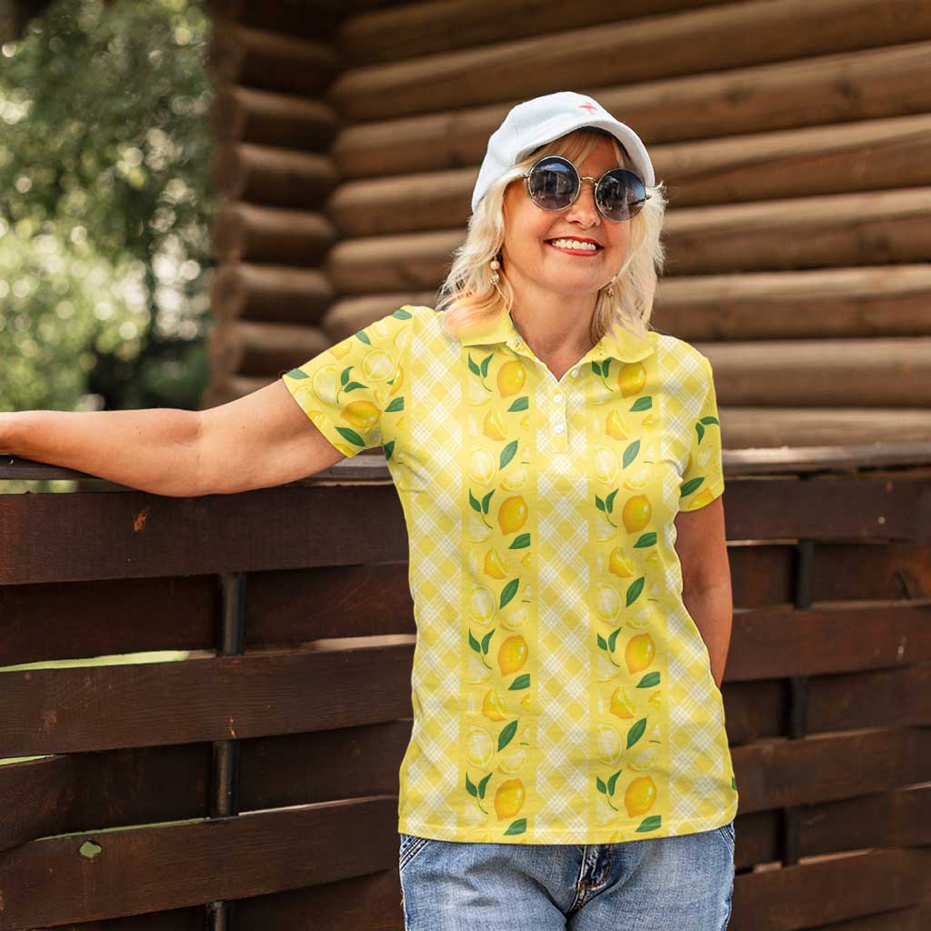 Hawaii Lemon Palaka Women Polo Shirt Striped Stylized LT01 - Polynesian Pride