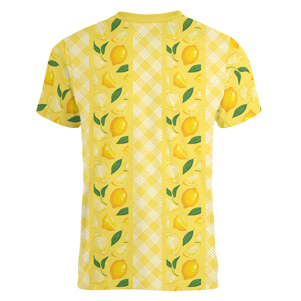Hawaii Lemon Palaka Women V-Neck T-Shirt Striped Stylized LT01 - Polynesian Pride