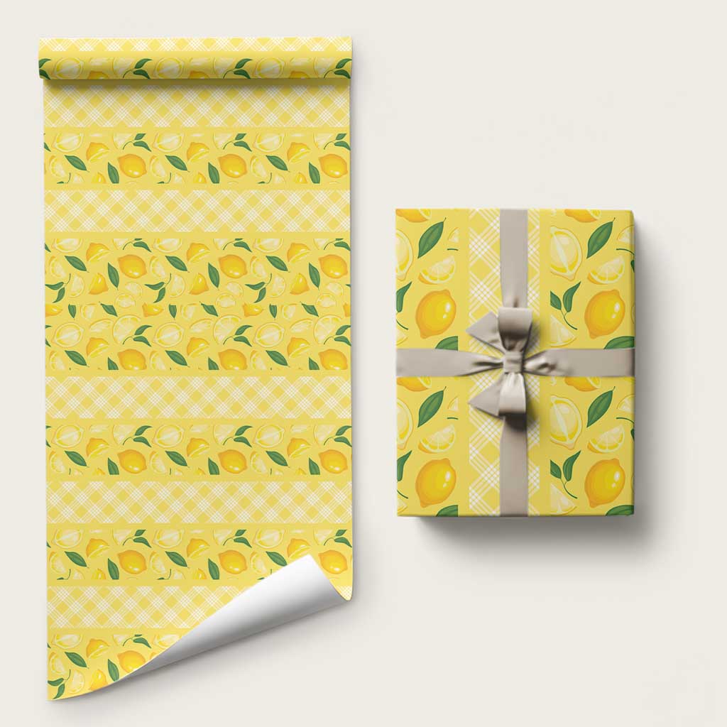 Hawaii Lemon Palaka Wrapping Paper Striped Stylized