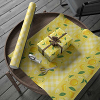 Hawaii Lemon Palaka Wrapping Paper Striped Stylized