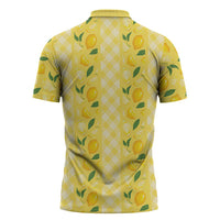 Hawaii Lemon Palaka Zipper Polo Shirt Striped Stylized