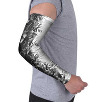 Hawaii Tropical Plant Monochrome Arm Sleeves Vibrant Polynesian Pattern