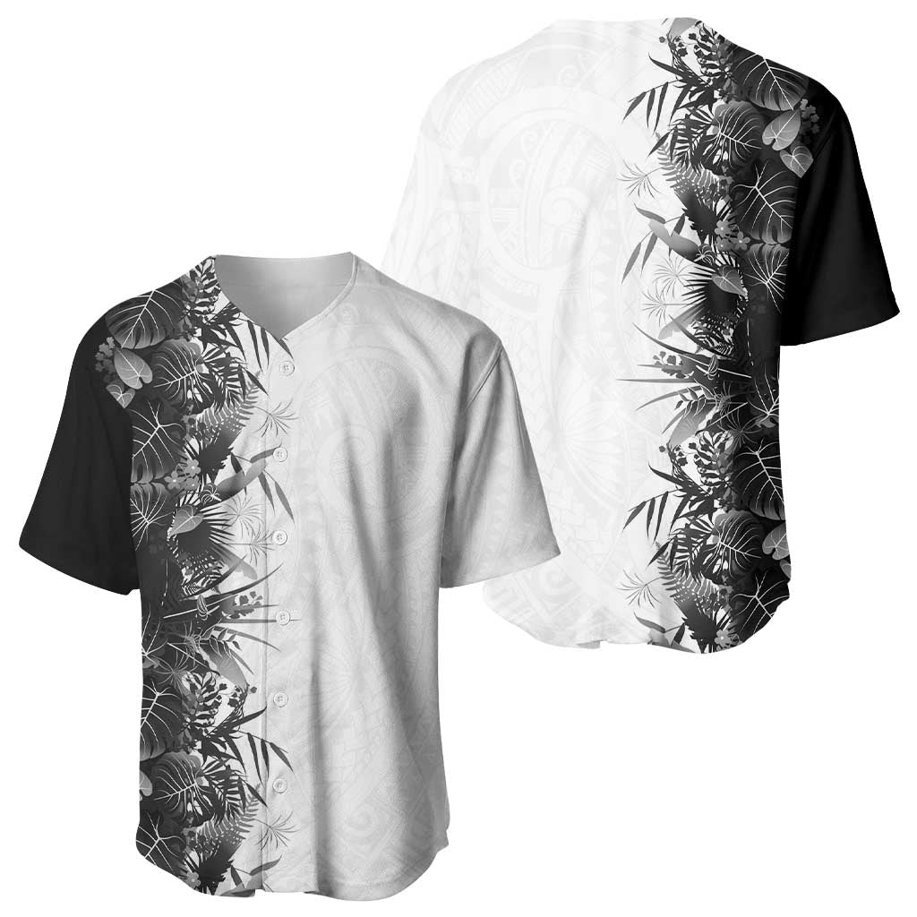 Hawaii Tropical Plant Monochrome Baseball Jersey Vibrant Polynesian Pattern LT01 - Polynesian Pride