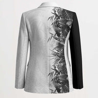 Hawaii Tropical Plant Monochrome Blazer Vibrant Polynesian Pattern LT01 - Polynesian Pride