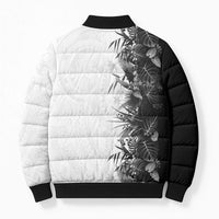Hawaii Tropical Plant Monochrome Bomber Puffer Jacket Vibrant Polynesian Pattern LT01 - Polynesian Pride