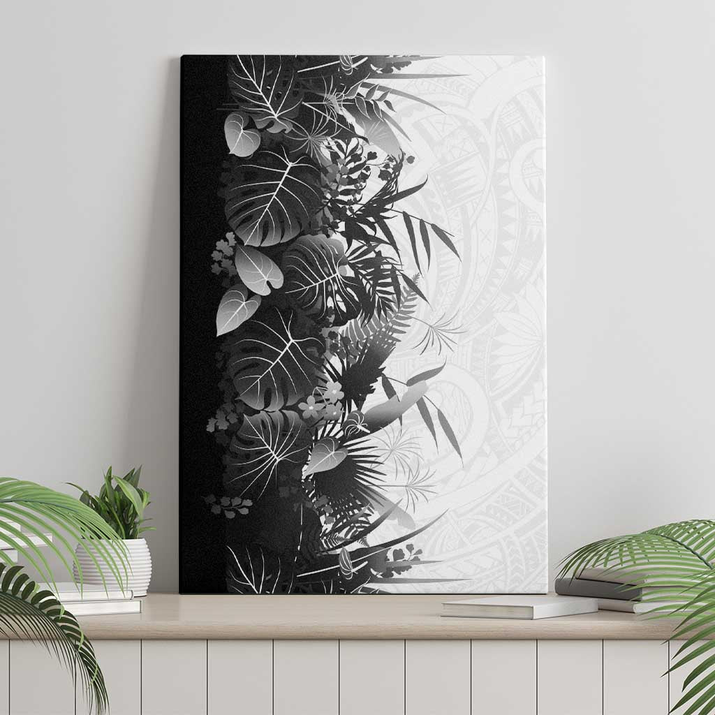 Hawaii Tropical Plant Monochrome Canvas Wall Art Vibrant Polynesian Pattern LT01 - Polynesian Pride