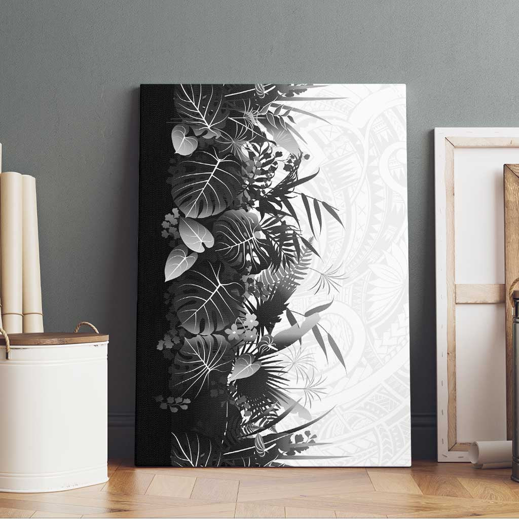 Hawaii Tropical Plant Monochrome Canvas Wall Art Vibrant Polynesian Pattern LT01 - Polynesian Pride