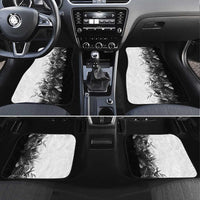 Hawaii Tropical Plant Monochrome Car Mats Vibrant Polynesian Pattern LT01 Set 4pcs Black - Polynesian Pride