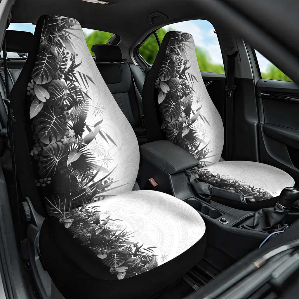 Hawaii Tropical Plant Monochrome Car Seat Cover Vibrant Polynesian Pattern LT01 One Size Black - Polynesian Pride