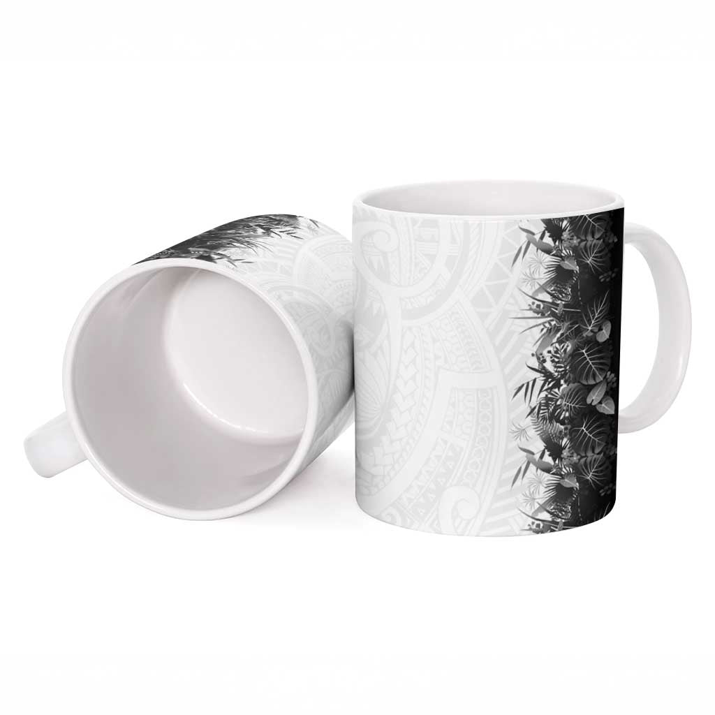 Hawaii Tropical Plant Monochrome Ceramic Mug Vibrant Polynesian Pattern LT01 - Polynesian Pride