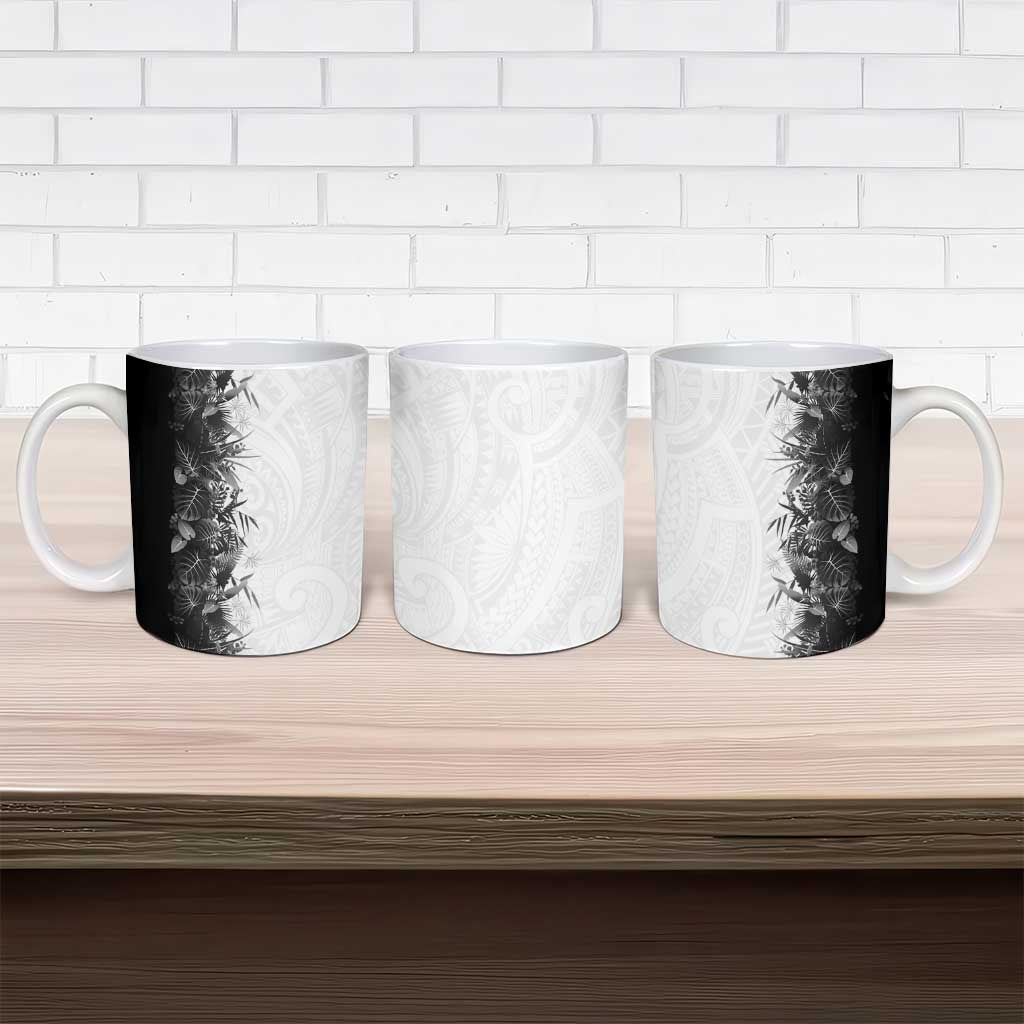 Hawaii Tropical Plant Monochrome Ceramic Mug Vibrant Polynesian Pattern LT01 - Polynesian Pride