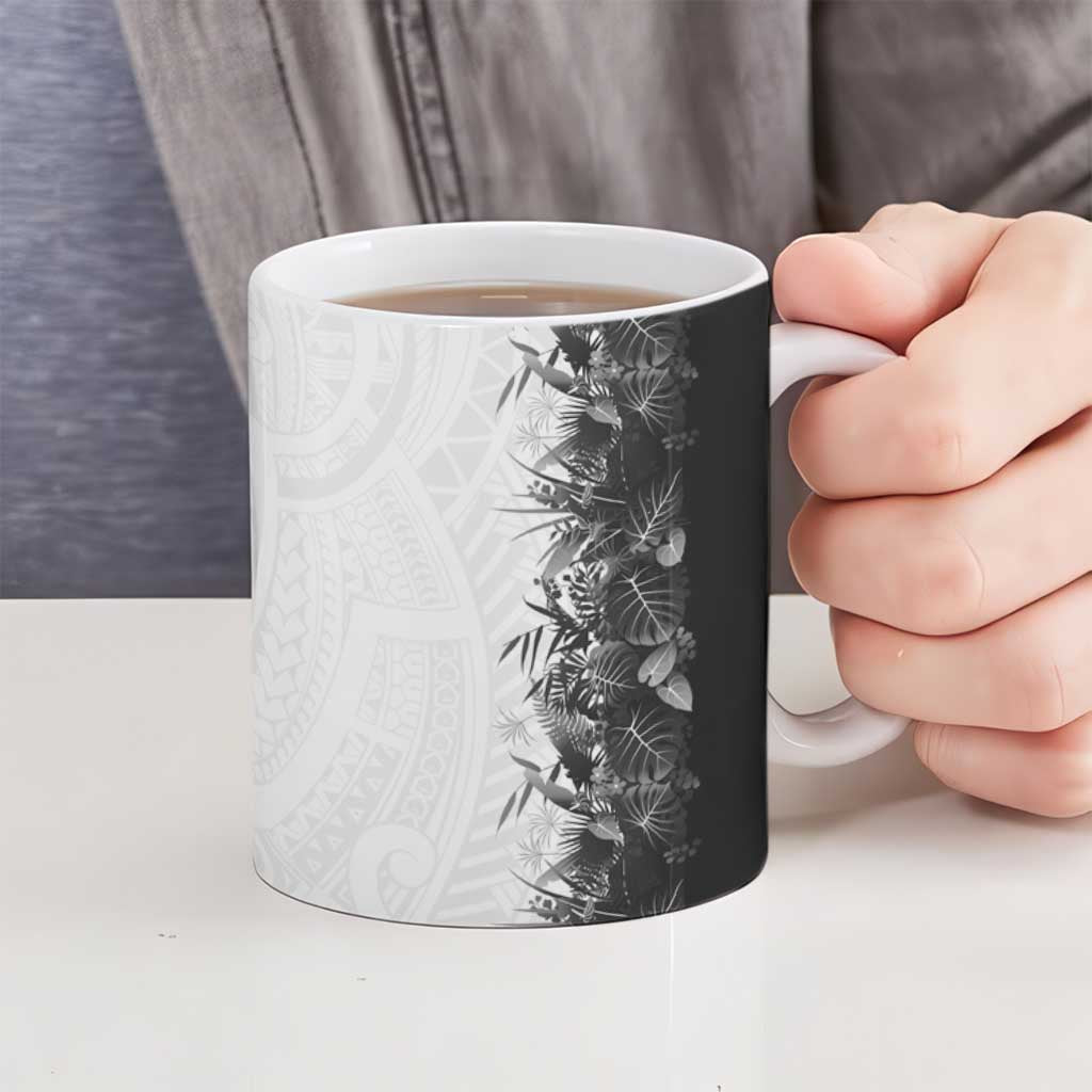 Hawaii Tropical Plant Monochrome Ceramic Mug Vibrant Polynesian Pattern LT01 - Polynesian Pride