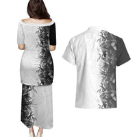 Hawaii Tropical Plant Monochrome Couples Matching Puletasi and Hawaiian Shirt Vibrant Polynesian Pattern LT01 - Polynesian Pride