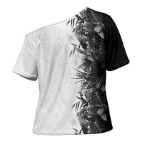 Hawaii Tropical Plant Monochrome Cross Shoulder Shirt Vibrant Polynesian Pattern LT01 - Polynesian Pride