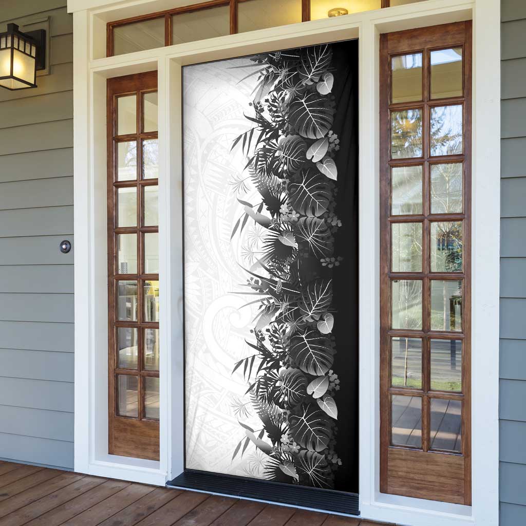 Hawaii Tropical Plant Monochrome Door Cover Vibrant Polynesian Pattern LT01 - Polynesian Pride
