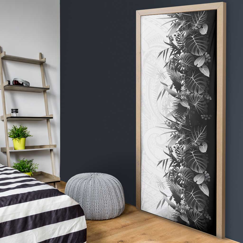 Hawaii Tropical Plant Monochrome Door Cover Vibrant Polynesian Pattern LT01 - Polynesian Pride