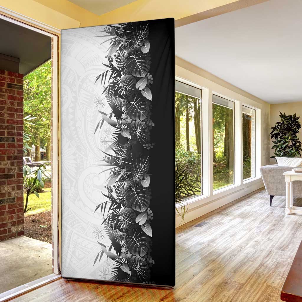 Hawaii Tropical Plant Monochrome Door Cover Vibrant Polynesian Pattern LT01 - Polynesian Pride