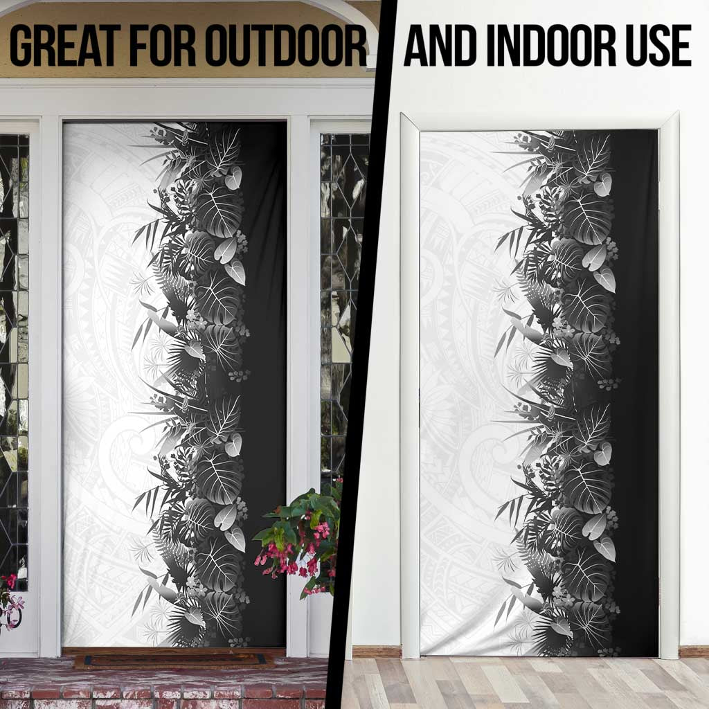 Hawaii Tropical Plant Monochrome Door Cover Vibrant Polynesian Pattern LT01 - Polynesian Pride