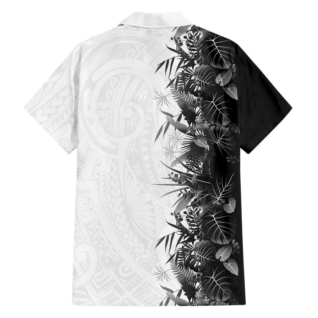 Hawaii Tropical Plant Monochrome Family Matching Mermaid Dress and Hawaiian Shirt Vibrant Polynesian Pattern