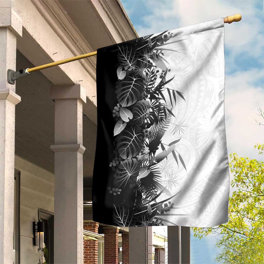Hawaii Tropical Plant Monochrome Garden Flag Vibrant Polynesian Pattern LT01 House Flag Black - Polynesian Pride