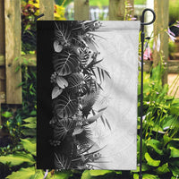 Hawaii Tropical Plant Monochrome Garden Flag Vibrant Polynesian Pattern LT01 Garden Flag Black - Polynesian Pride