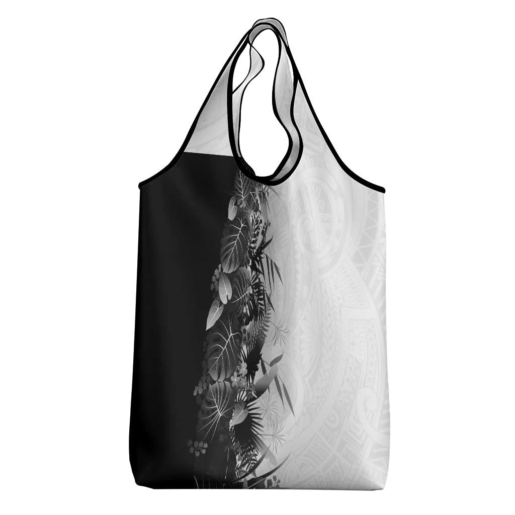Hawaii Tropical Plant Monochrome Grocery Bag Vibrant Polynesian Pattern LT01 - Polynesian Pride