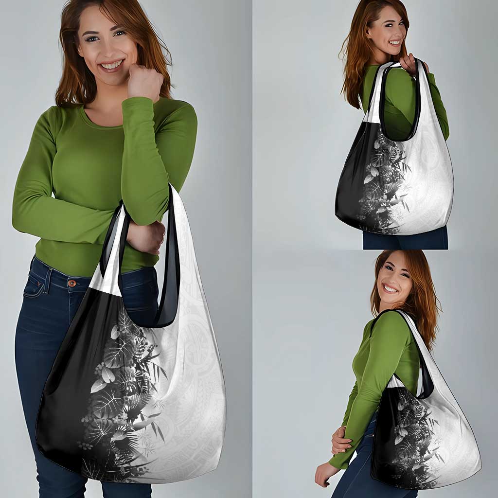Hawaii Tropical Plant Monochrome Grocery Bag Vibrant Polynesian Pattern LT01 - Polynesian Pride