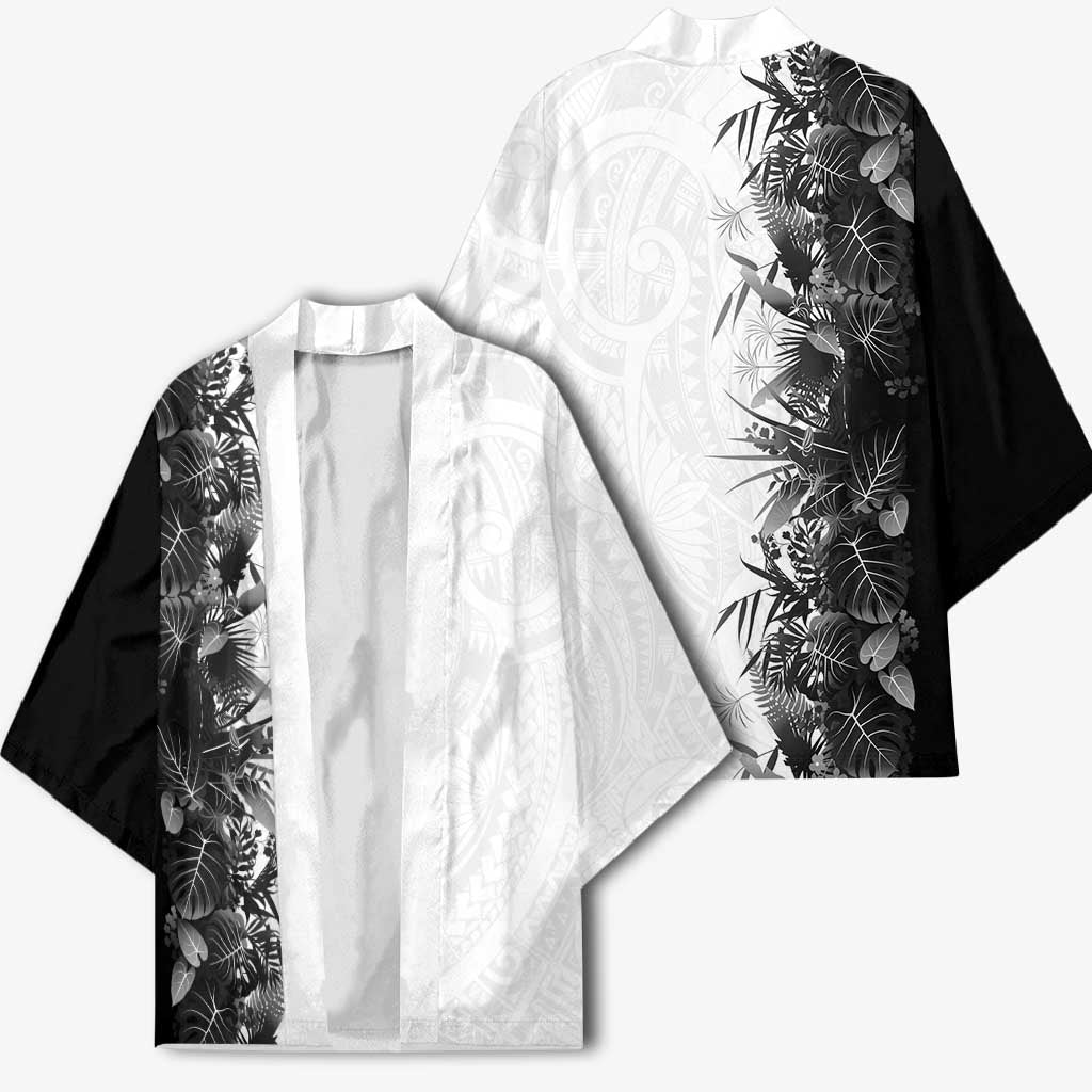 Hawaii Tropical Plant Monochrome Kimono Vibrant Polynesian Pattern LT01 - Polynesian Pride