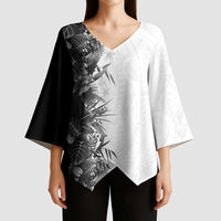Hawaii Tropical Plant Monochrome Kimono Sleeve Blouse Vibrant Polynesian Pattern LT01 - Polynesian Pride