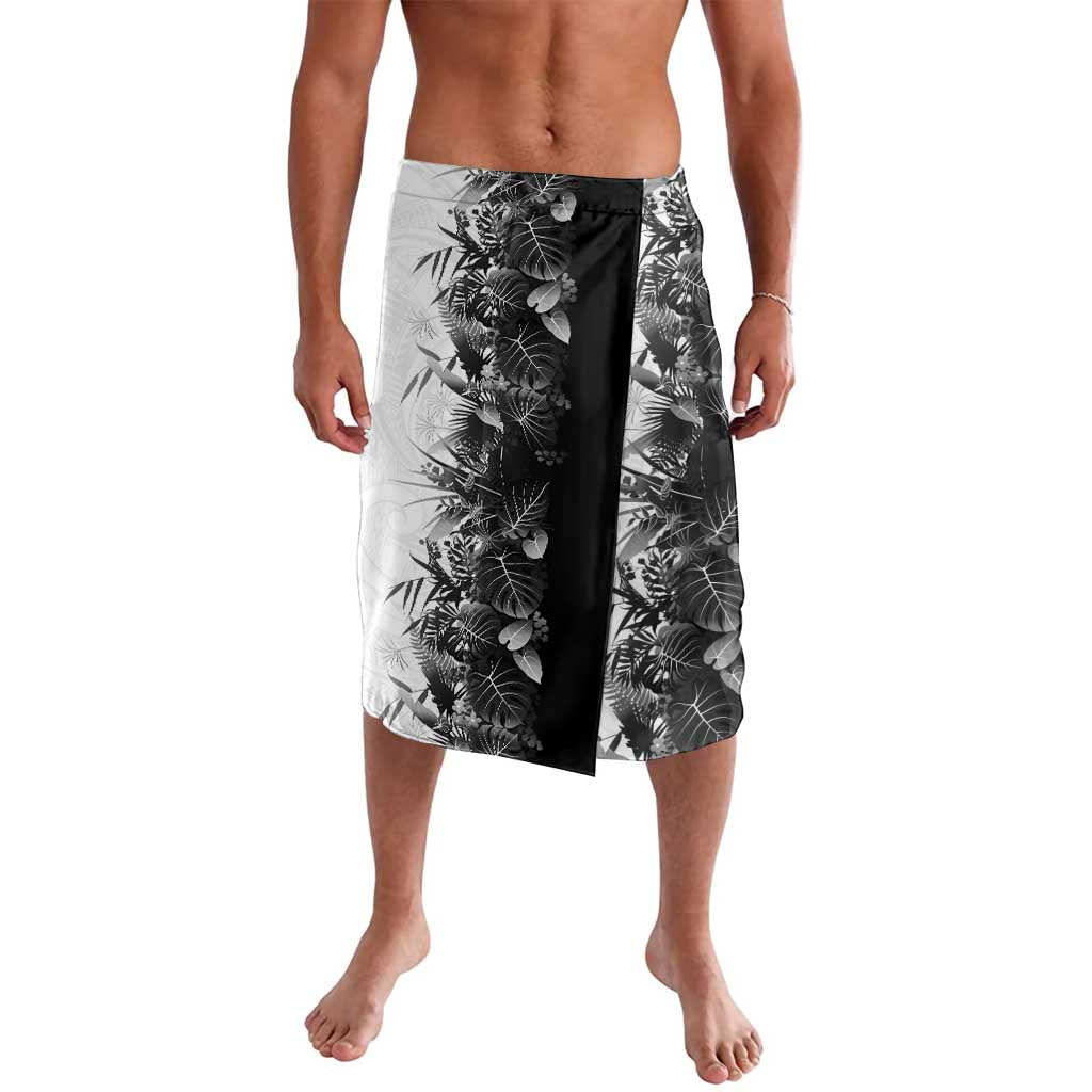 Hawaii Tropical Plant Monochrome Lavalava Vibrant Polynesian Pattern LT01 Black - Polynesian Pride