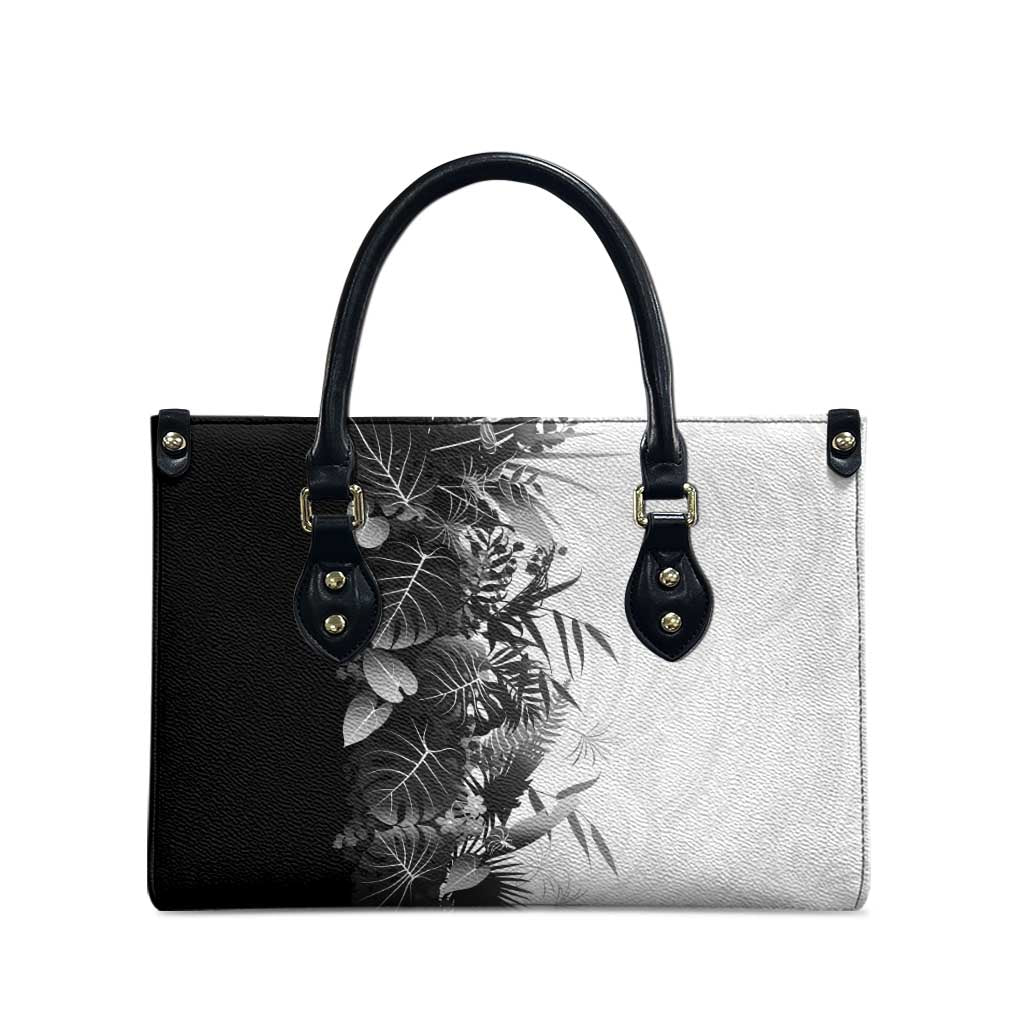 Hawaii Tropical Plant Monochrome Leather Bag Vibrant Polynesian Pattern LT01 - Polynesian Pride