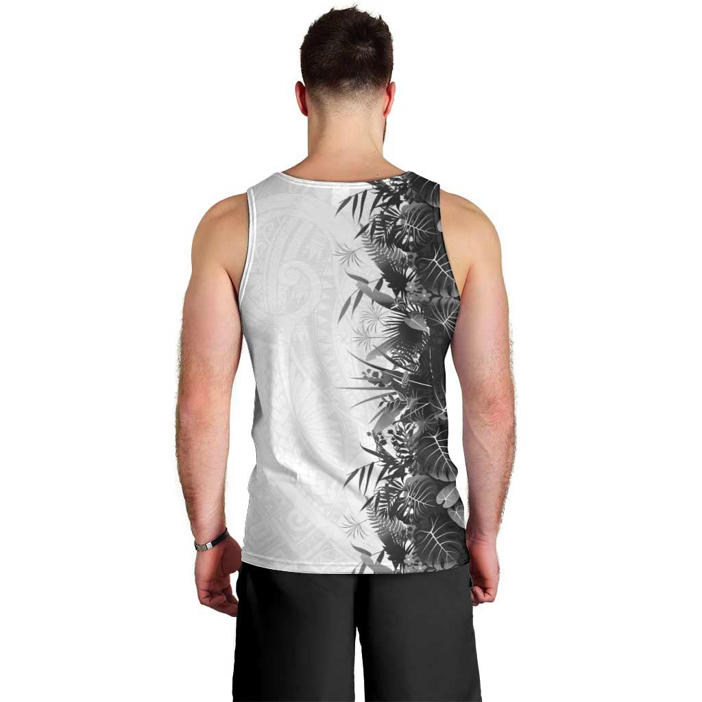 Hawaii Tropical Plant Monochrome Men Tank Top Vibrant Polynesian Pattern LT01 - Polynesian Pride