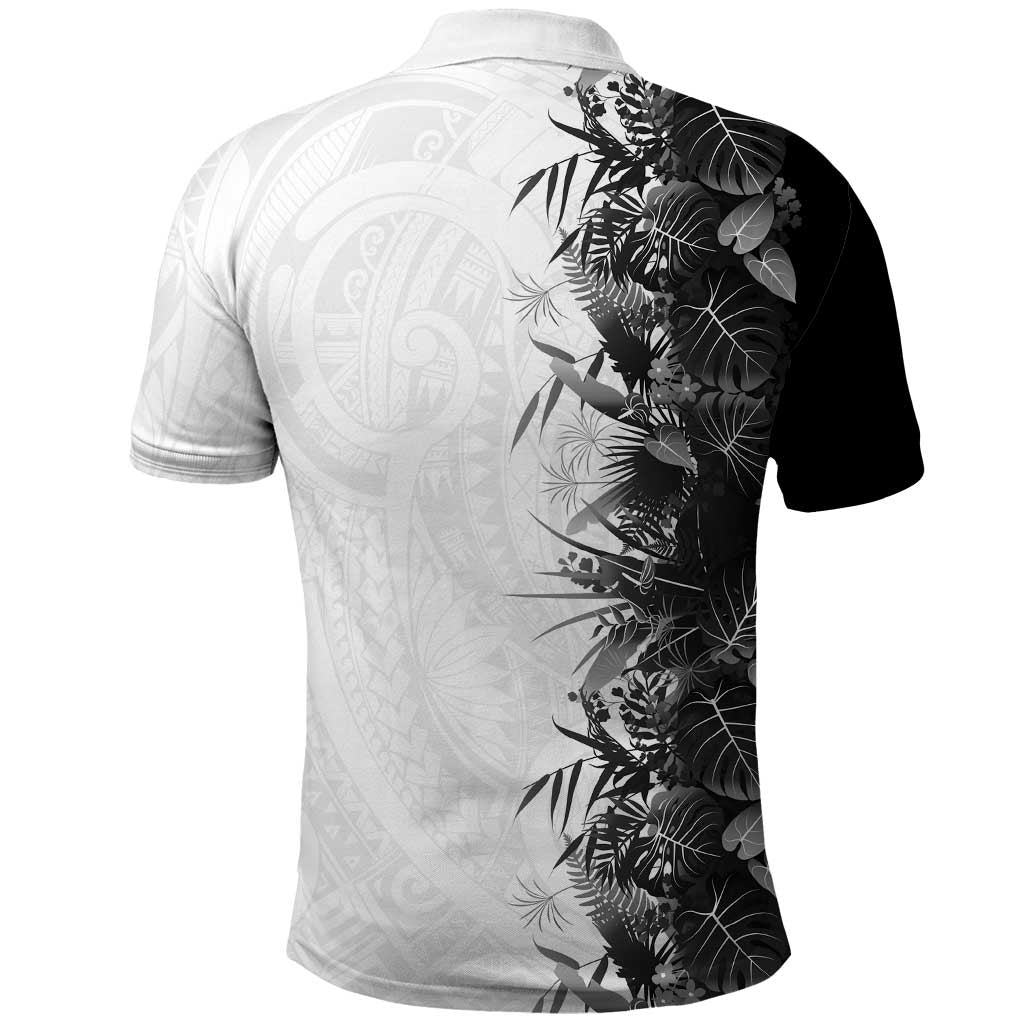 Hawaii Tropical Plant Monochrome Polo Shirt Vibrant Polynesian Pattern LT01 - Polynesian Pride